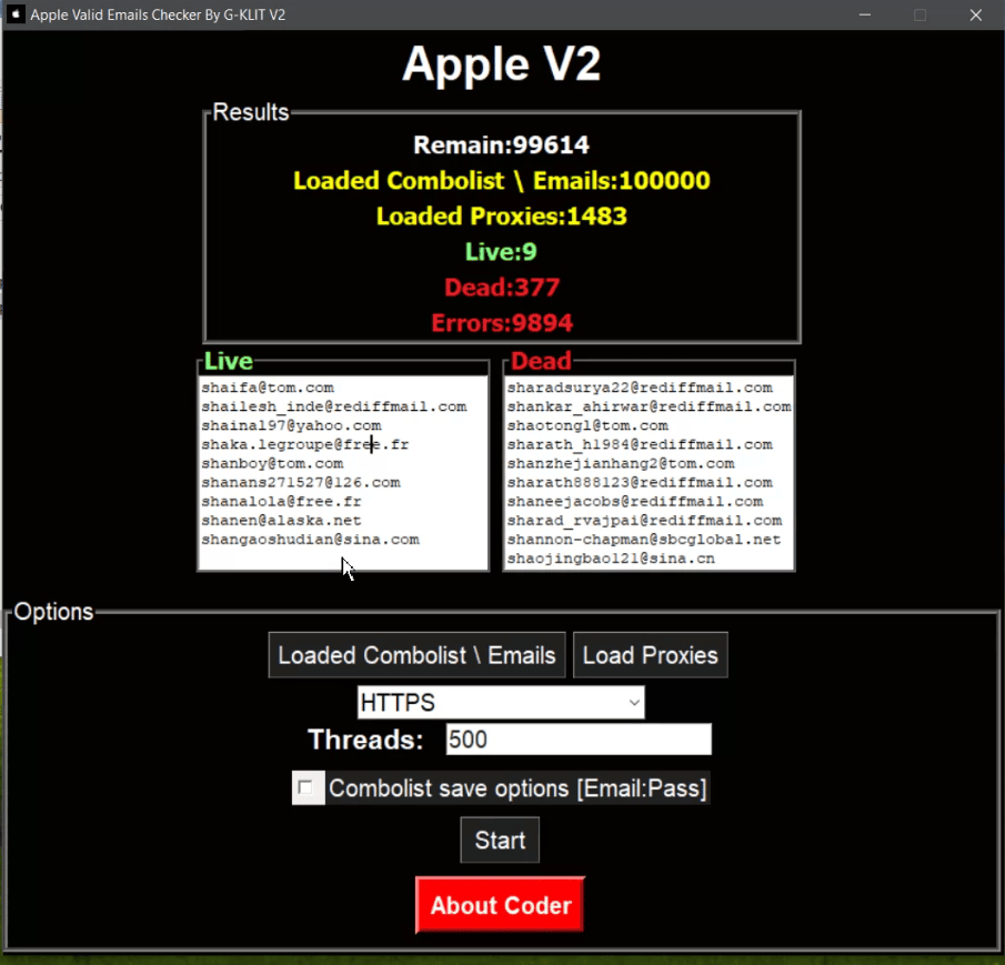 Apple Valid Emails Checker By G-KLITV2